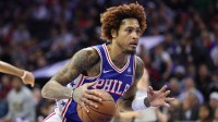 Philadelphia 76ers guard Kelly Oubre Jr. (9) drives against the Boston Celtics during the third quarter at Xfinity Mobile Arena.
