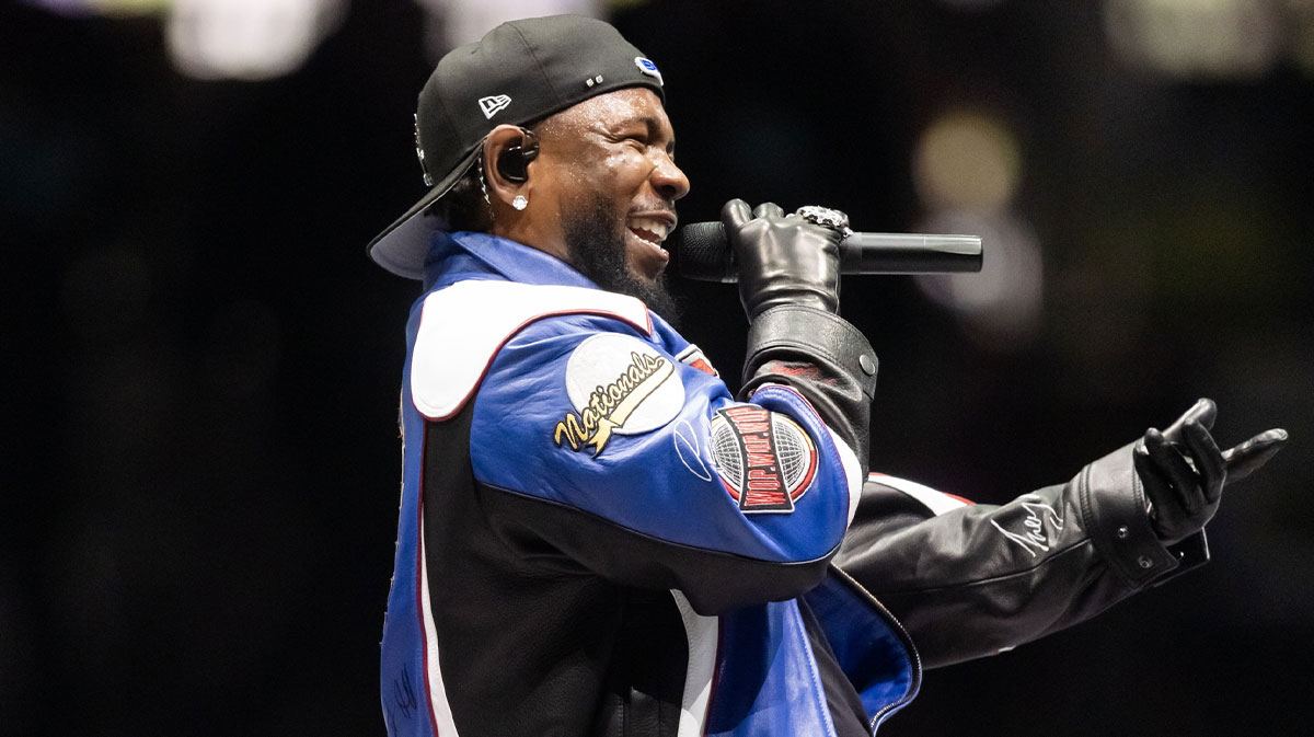 Recording artist Kendrick Lamar performs during the halftime show of Super Bowl LIX between the Philadelphia Eagles and the Kansas City Chiefs at Ceasars Superdome.