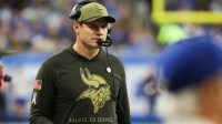 Minnesota Vikings head coach Kevin O'Connell looks on during the third quarter against the Detroi