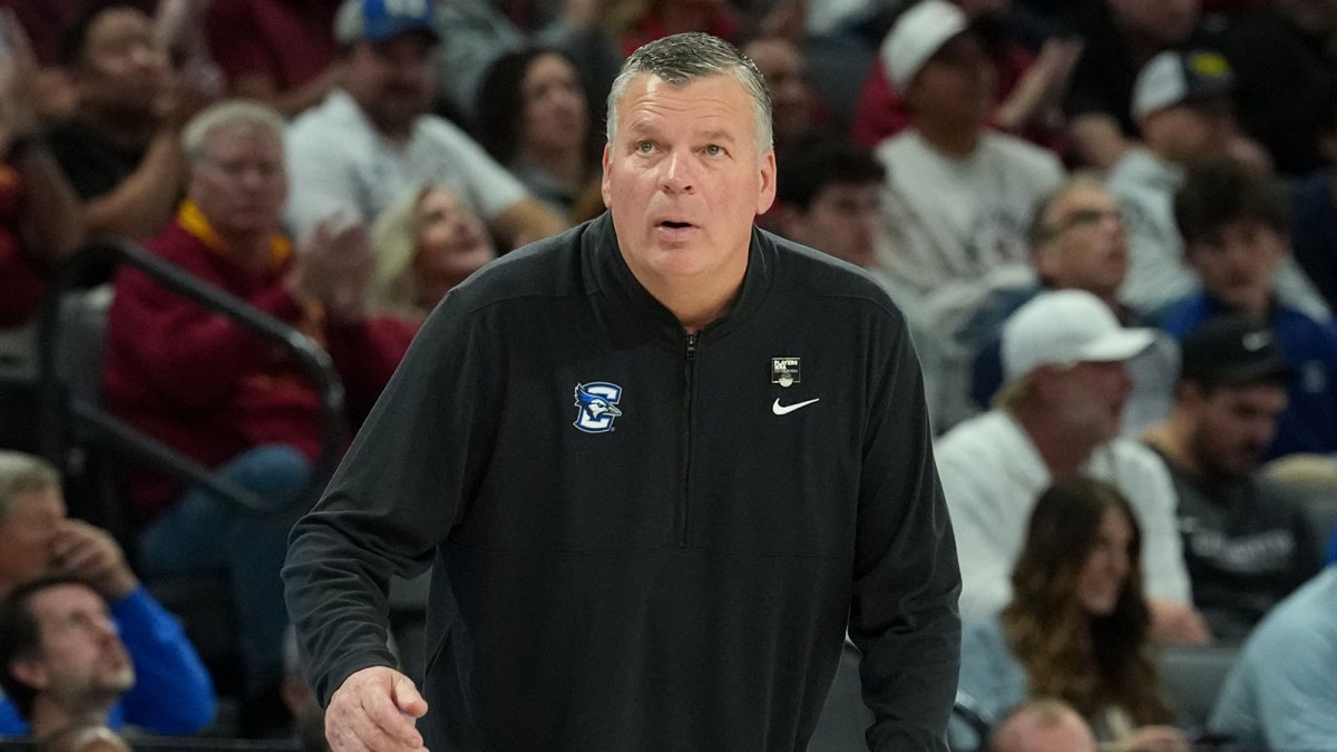 Nov 25, 2025; Las Vegas, Nevada, USA; Creighton Bluejays head coach Greg McDermott looks on during the first half in a 2025 Players Era Festival group play game against the Iowa State Cyclones at Michelob Ultra Arena. Mandatory Credit: Kirby Lee-Imagn Images