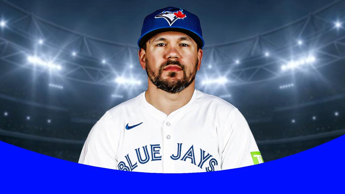 Kyle Schwarber in Blue Jays uniform (jersey swap)