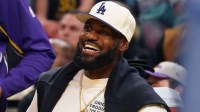Lakers forward LeBron James smiles