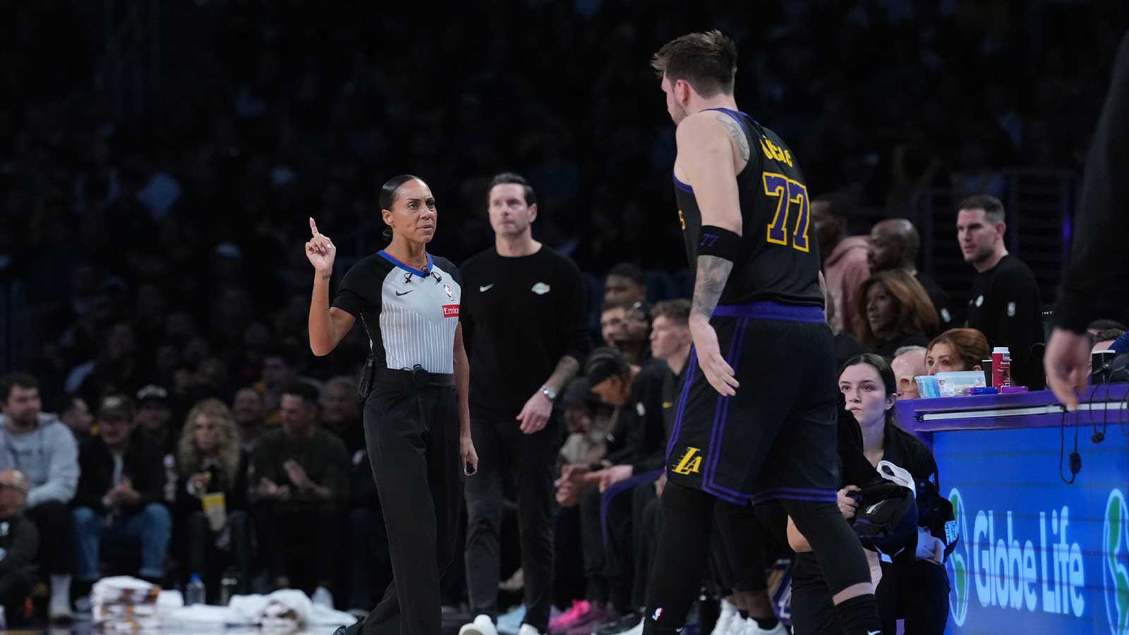 Watch dramatic ref put Lakers’ Luka Doncic in his place as he complains about questionable call