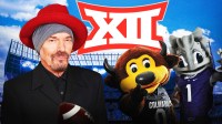 Landman Season 2 star Billy Bob Thornton with Big 12 football logo and Mascots of Colorado and TCU.