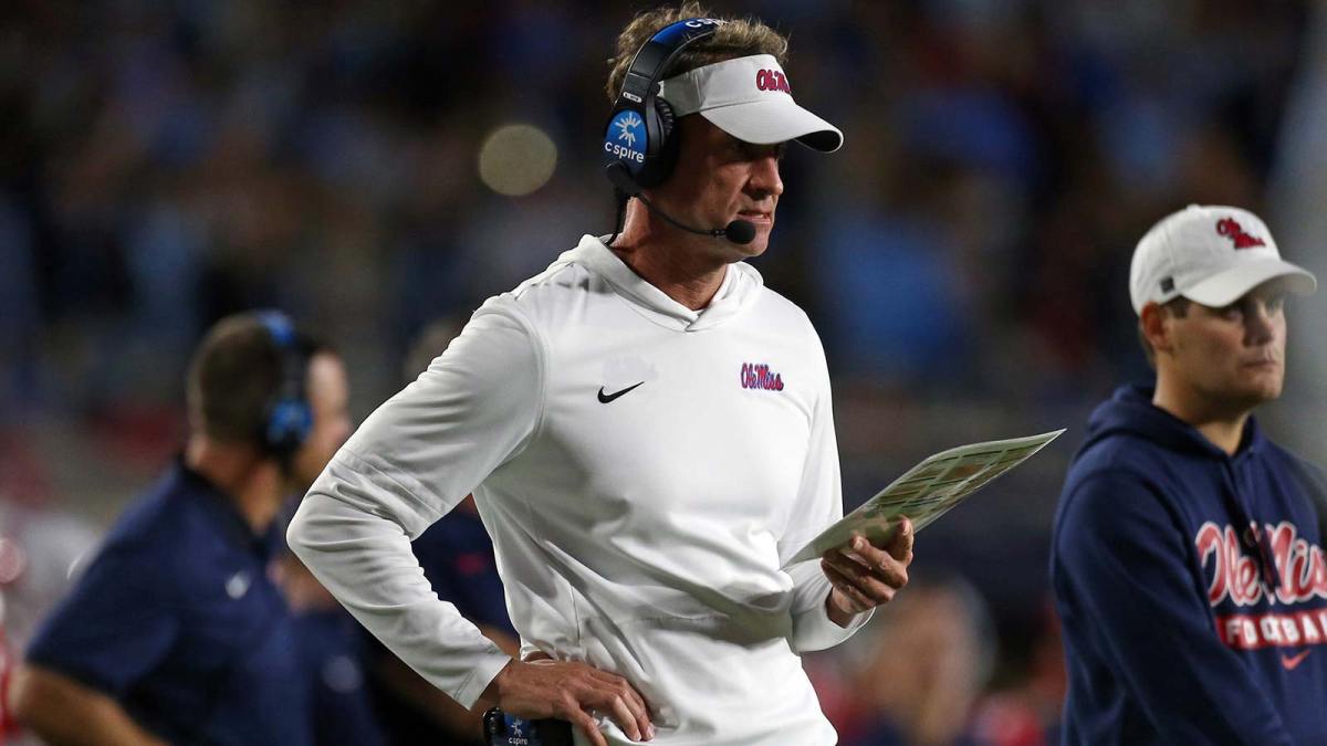 Mississippi Rebels head coach Lane Kiffin looks on during the first quarter against the South Carolina Gamecocks at Vaught-Hemingway Stadium. Mandatory Credit: Petre Thomas-Imagn Images