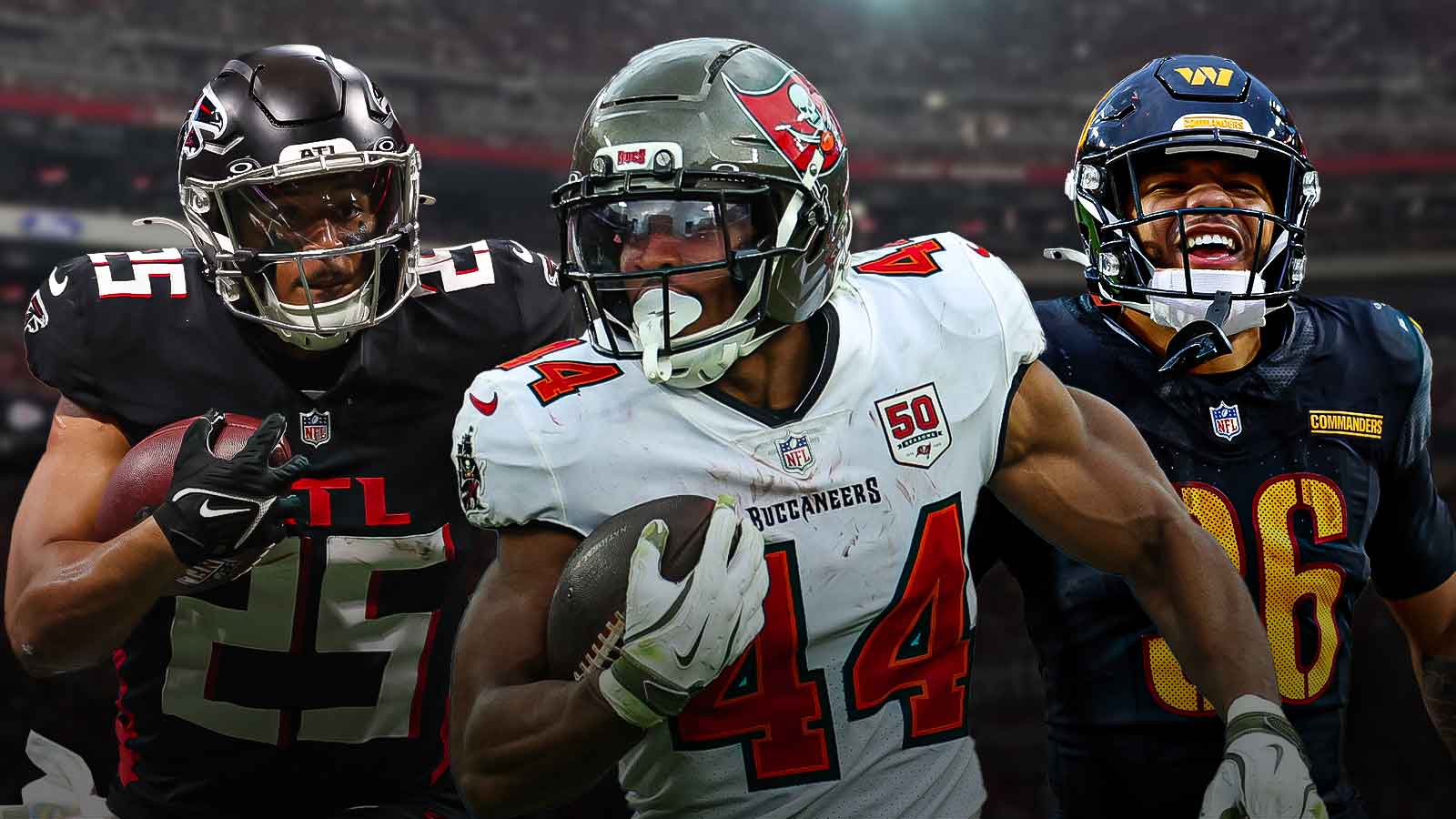Fantasy football Buccaneers RB Sean Tucker, Falcons RB Tyler Allgeier and Commanders RB Chris Rodriguez Jr