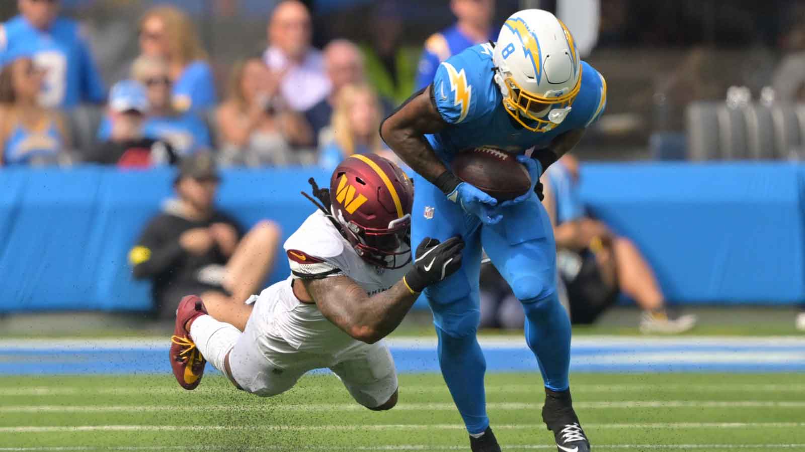 Chargers’ Omarion Hampton limited at practice ahead of Raiders game