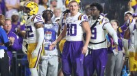 Louisiana State Tigers linebacker Whit Weeks (40) on the sideline during the first half against the Texas A&M Aggies at Tiger Stadium