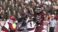 Texas A&M Aggies quarterback Marcel Reed (10) passes the ball during the fourth quarter against the South Carolina Gamecocks at Kyle Field.