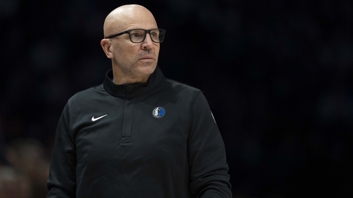 Dallas Mavericks head coach Jason Kidd looks on against the Minnesota Timberwolves in the first half at Target Center.