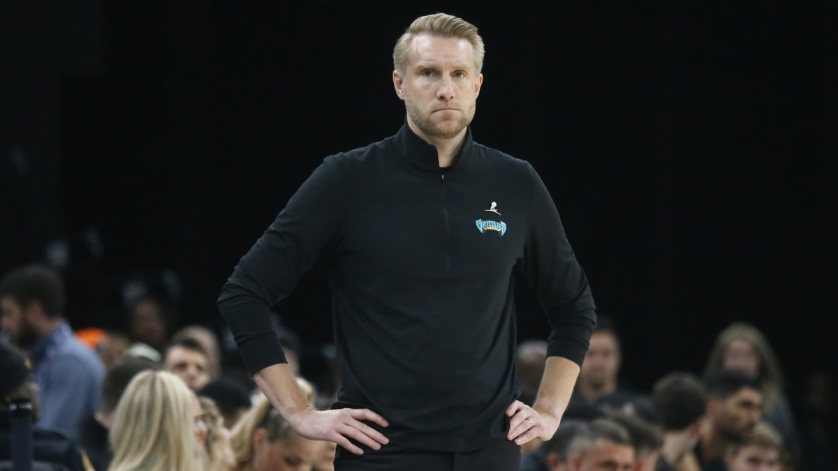 Memphis Grizzlies head coach Tuomas Iisalo looks on during the first quarter against the Oklahoma City Thunder at FedExForum.