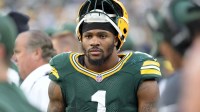 Green Bay Packers defensive end Micah Parsons (1) walks on the sideline during the fourth quarter at Lambeau Field.