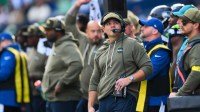 Seattle Seahawks head coach Mike Macdonald looks on during the second quarter against the Arizona Cardinals at Lumen Field.
