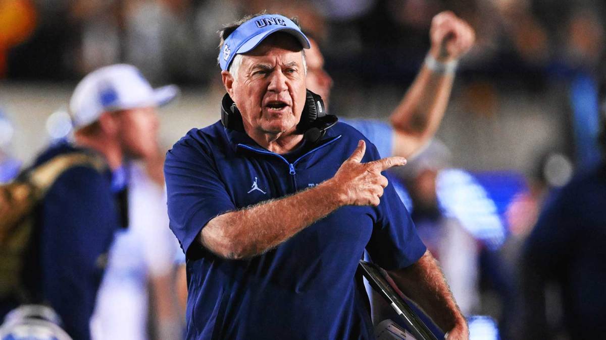 North Carolina Tar Heels head coach Bill Belichick reacts against the California Golden Bears in the first quarter at California Memorial Stadium.