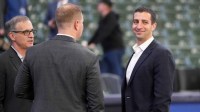 Former Brewers president of baseball operations David Stearns, right, is in town this weekend with the Mets.