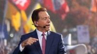 ESPN College GameDay analyst Nick Saban speaks during the live broadcast on the Texas Tech University campus.