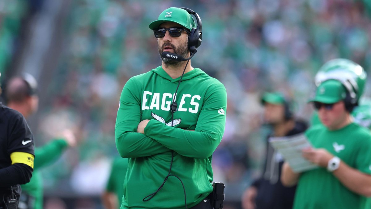 Philadelphia Eagles head coach Nick Sirianni looks on in the second quarter against the New York Giants at Lincoln Financial Field.
