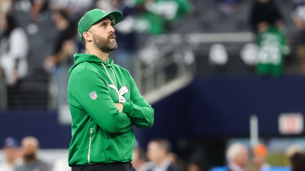 Philadelphia Eagles head coach Nick Sirianni looks on before the game against the Dallas Cowboys at AT&T Stadium.