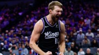 Sacramento Kings center Domantas Sabonis (11) reacts after a play during the fourth quarter against the Denver Nuggets at Golden 1 Center. Mandatory Credit: Sergio Estrada-Imagn Images