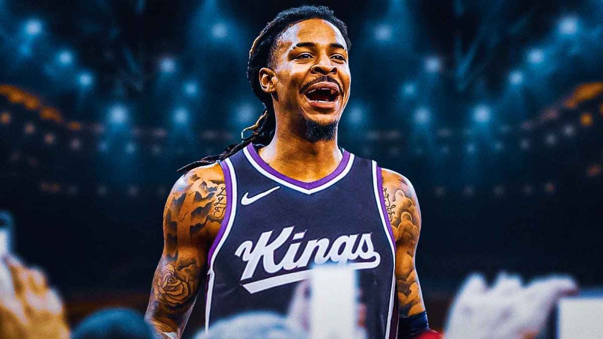 Ja Morant in a Sacramento Kings jersey.