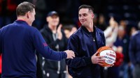Indiana Pacers guard TJ McConnell (9) gets inducted into the Arizona Wildcats Ring of Honor before the game of the Arizona Wildcats versus the Samford Bulldogs at McKale Center.