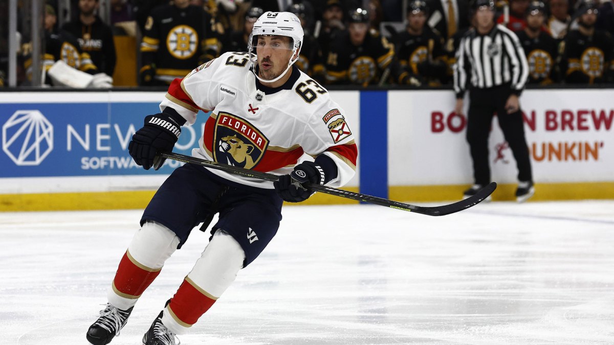 Florida Panthers left wing Brad Marchand (63) skates against the Boston Bruins during the first period at TD Garden.