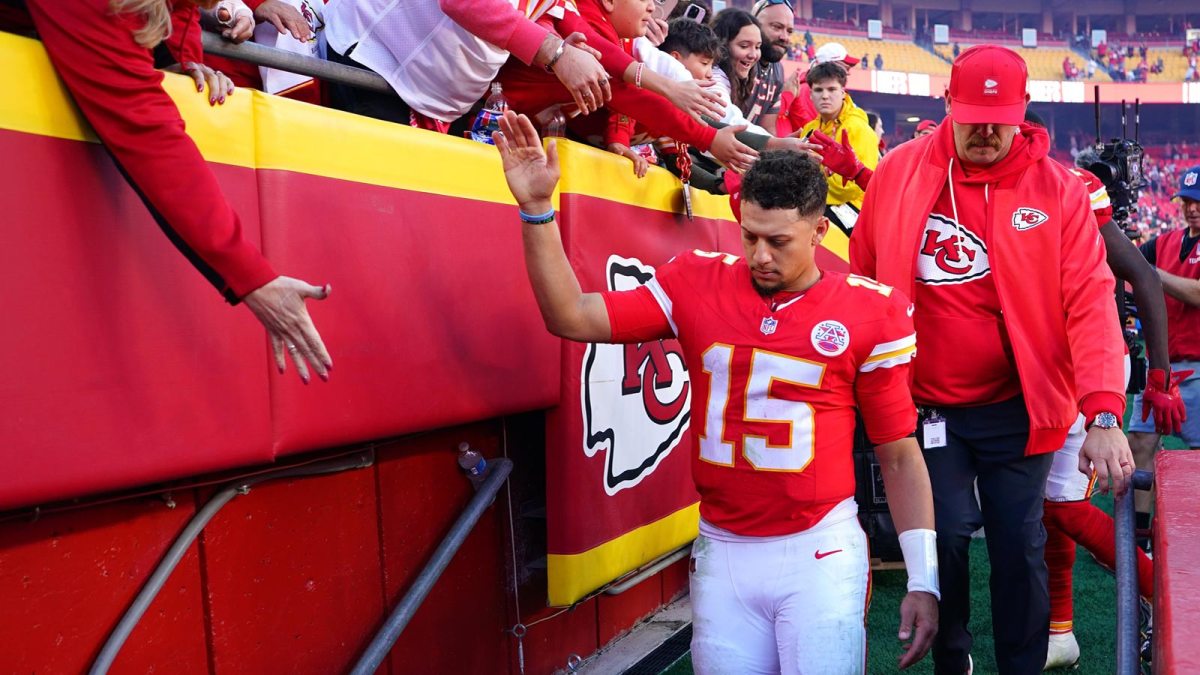 Kansas City Chiefs quarterback Patrick Mahomes after playing the Indianapolis Colts in Week 11.