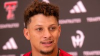 Kansas City Chiefs quarterback Patrick Mahomes at his alma mater, Texas Tech, where he played football for the Red Raiders.