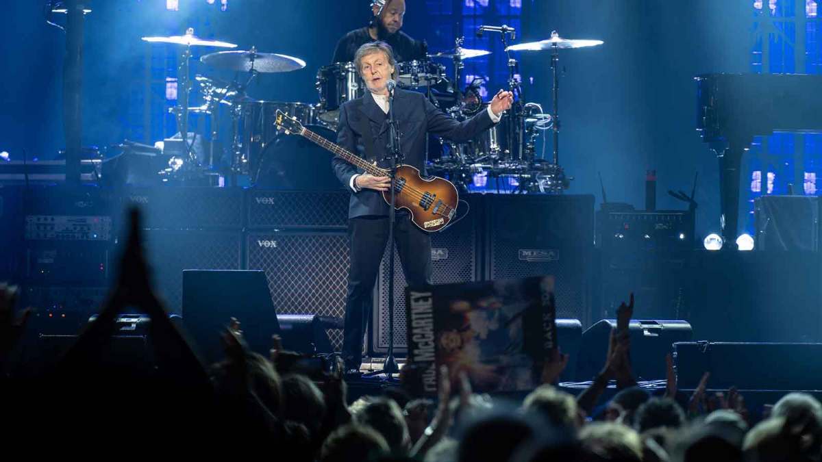 Paul McCartney on the 2025 Got Back Tour on Oct. 14.
