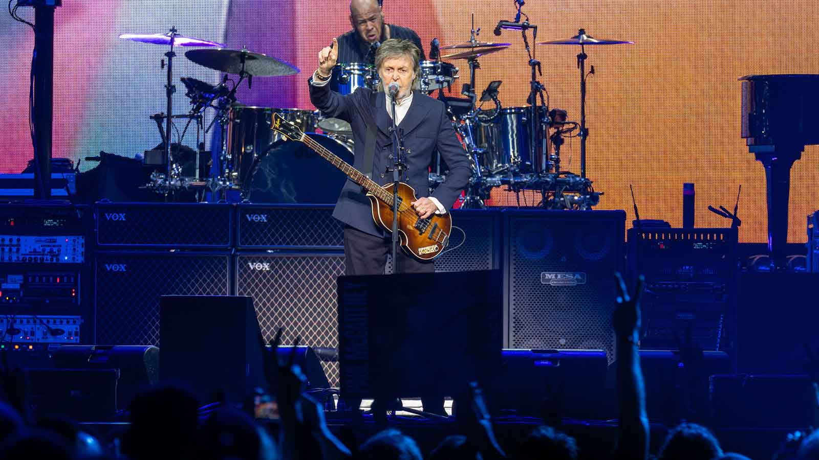 Paul McCartneyon the Got Back Tour in 2025.