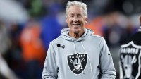 Las Vegas Raiders head coach Pete Carroll before the game at Empower Field at Mile High.