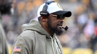 Pittsburgh Steelers head coach Mike Tomlin looks on during the second half at Acrisure Stadium.