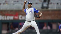 Atlanta Braves pitcher Raisel Iglesias (26) pitches the ball against the Pittsburgh Pirates during the ninth inning at Truist Park.