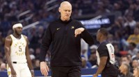 Indiana Pacers head coach Rick Carlisle takes a timeout against the Golden State Warriors during the first quarter at Chase Center.