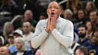 Milwaukee Bucks head coach Doc Rivers reacts in the second quarter against the Golden State Warriors at Fiserv Forum