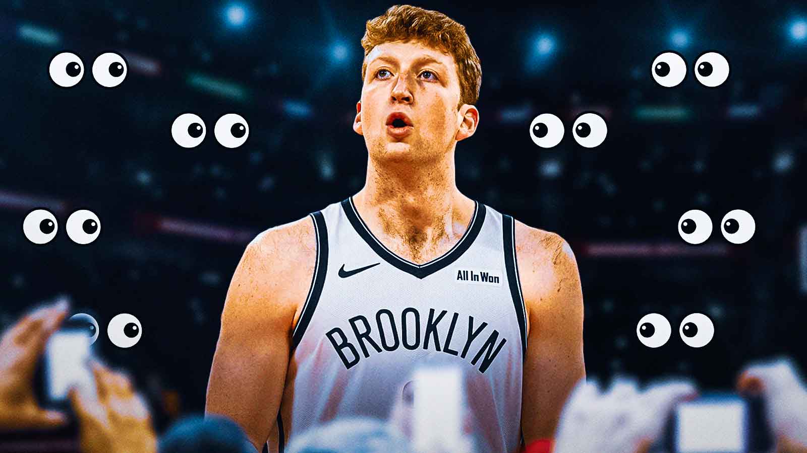 Need Danny Wolf in a Nets uniform with eye emojis around him