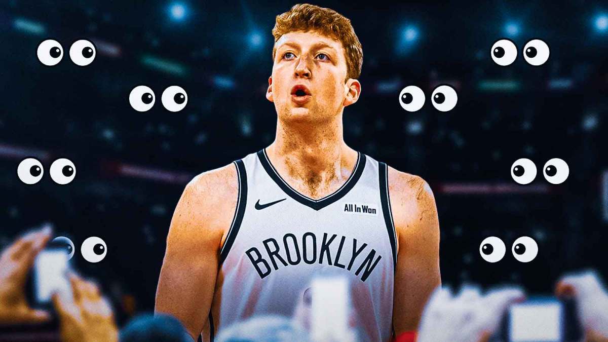 Need Danny Wolf in a Nets uniform with eye emojis around him