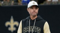 New Orleans Saints defensive coordinator Brandon Staley arrives before a game against the Jacksonville Jaguars at Caesars Superdome