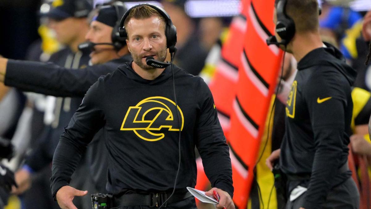 Los Angeles Rams head coach Sean McVay on the sidelines during the second half against the Seattle Seahawks at SoFi Stadium.