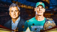 Shane McMahon next to WWE Superstar John Cena, who wrestled his last Monday Night RAW match at Madison Square Garden.