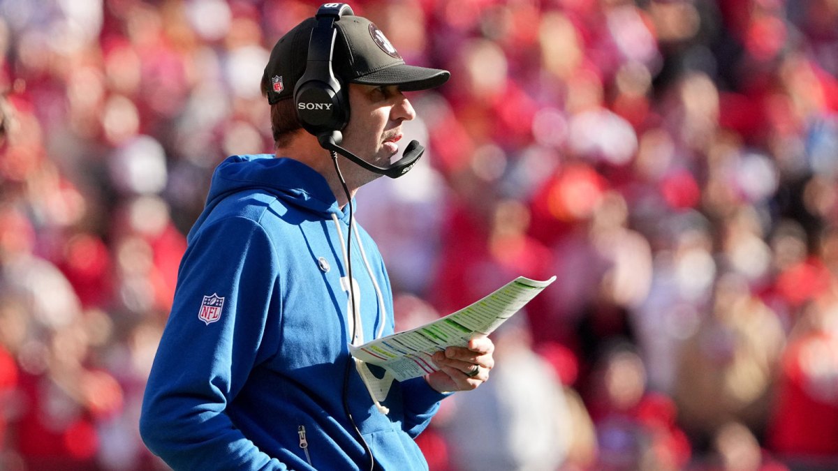 Indianapolis Colts head coach Shane Steichen looks on in the second half against the Kansas City Chiefs at GEHA Field at Arrowhead Stadium.