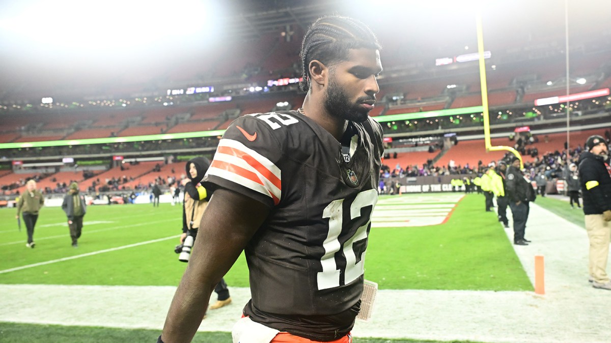 Cleveland Browns quarterback Shedeur Sanders after the loss to the Baltimore Ravens.