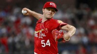 St. Louis Cardinals starting pitcher Sonny Gray (54) pitches against the Milwaukee Brewers during the first inning at Busch Stadium