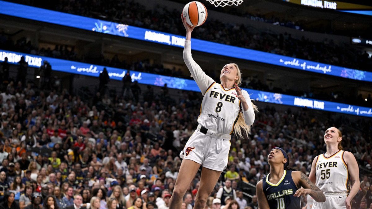 WNBA player Sophie Cunningham playing for the Indiana Fever in 2025.