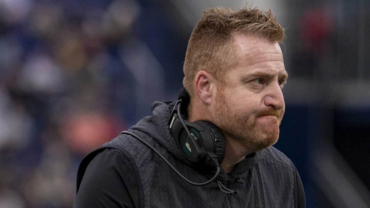 South Florida Bulls head coach Alex Golesh looks on the field during the second half against the Navy Midshipmen at Navy-Marine Corps Memorial Stadium. Navy Midshipmen defeated South Florida Bulls 41-28.