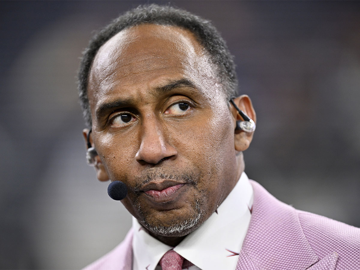 ESPN commentator Stephen A. Smith looks on before the game between the Dallas Cowboys and the Arizona Cardinals at AT&T Stadium.