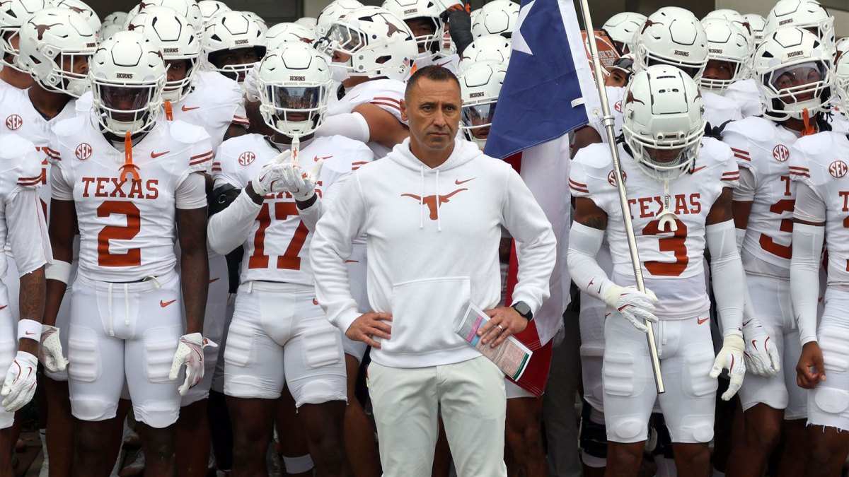 Texas Longhorns head coach Steve Sarkisian waits to lead his team onto the field prior to the game against the Mississippi State Bulldogs at Davis Wade Stadium at Scott Field.