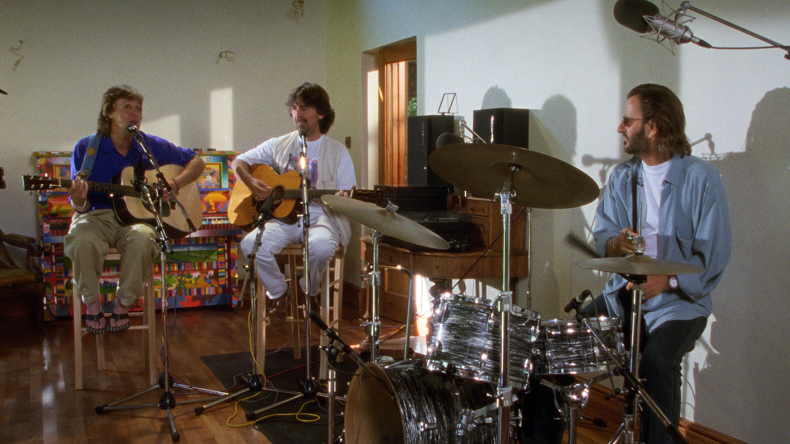 Paul McCartney, George Harrison, and Ringo Starr in The Beatles Anthology.
