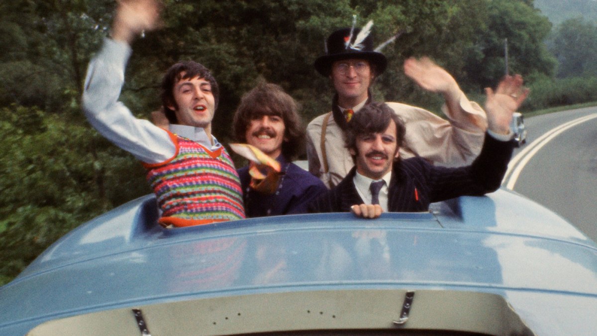 Paul McCartney, George Harrison, John Lennon, and Ringo Starr in Disney+'s documentary The Beatles Anthology.