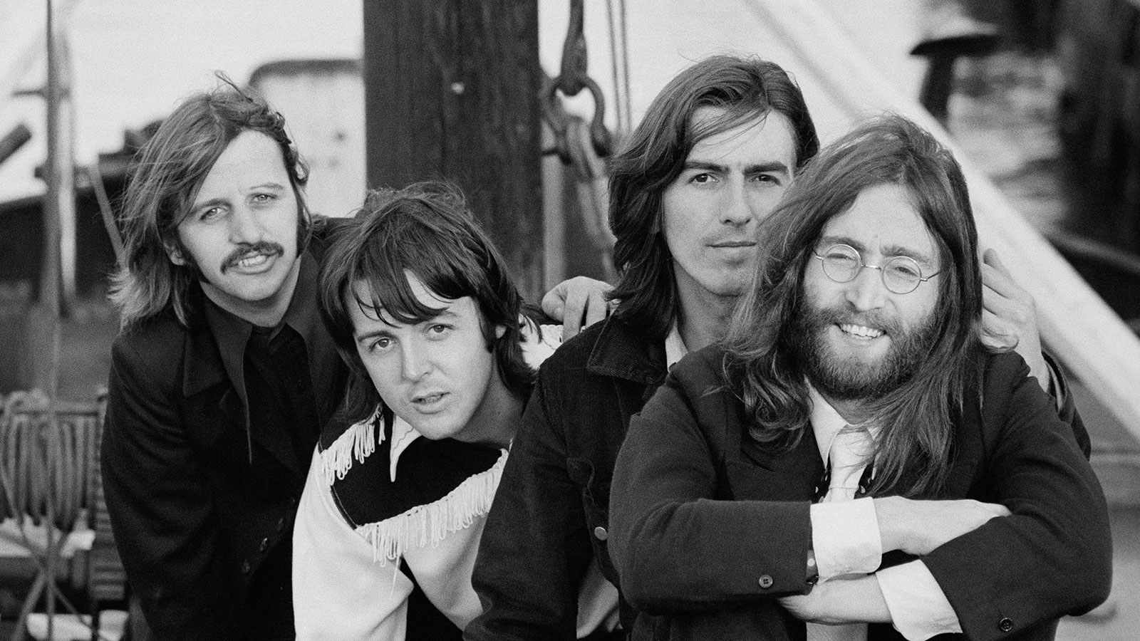 Ringo Starr, Paul McCartney, George Harrison, and John Lennon in Disney+'s documentary The Beatles Anthology.